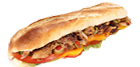 LE SANDWICH RAPIDO, présenté dans un sandwich selon l'une des recettes de nos pizzas - Au Ch'ti Gourmand (Restauration rapide, à proximité de Douai)